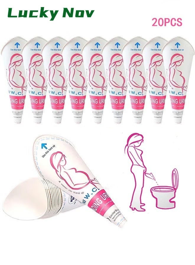 20-Piece Disposable Urinal Funnel, Waterproof Paper, Vertical Leak-proof, Suitable for Camping, Travel, Public Toilets, Women, Pregnant Women, Injured Individuals, and Children. - Image 1